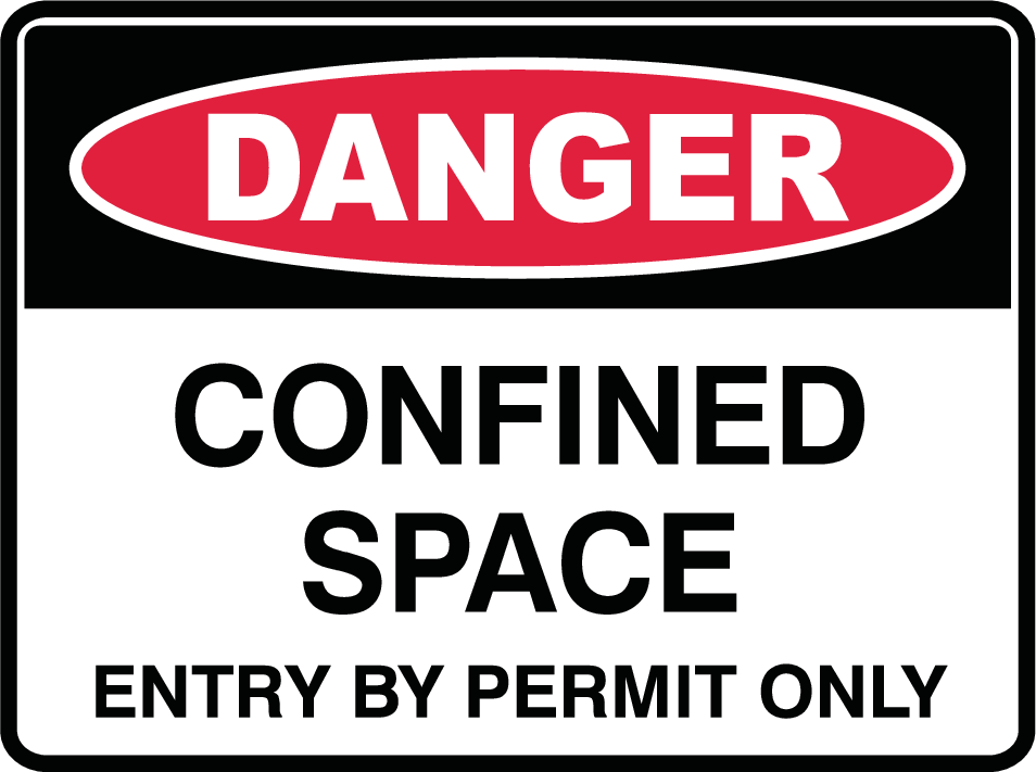 Plastic Tags - Danger Confined Space Entry by Permit Safety Sign