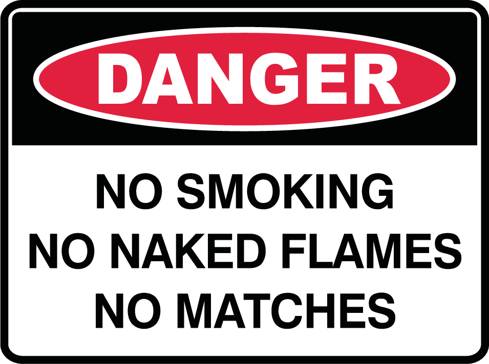 No Smoking No Naked Flame No Matches 300x225mm Metal 
