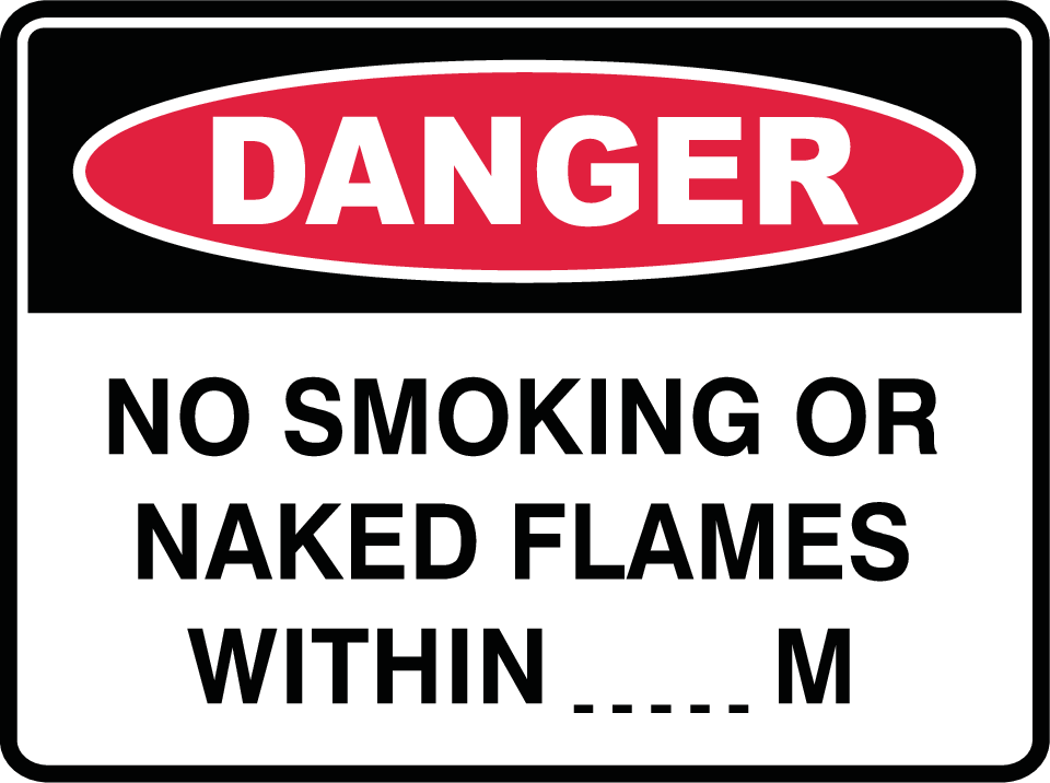 SIGN & STICKER DANGER EXPLOSIVE VAPOURS NO SMOKING SPARKS OR NAKED FLAMES 