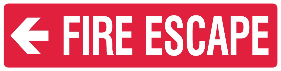 Plastic Tags - Fire Escape Left Safety Sign