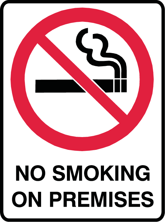 Plastic Tags - No Smoking On Premises Safety Sign