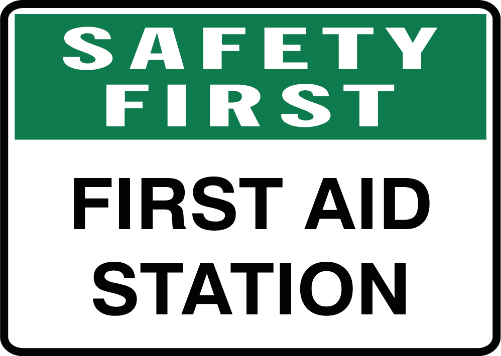 Plastic Tags - Safety First First Aid Station Safety Sign